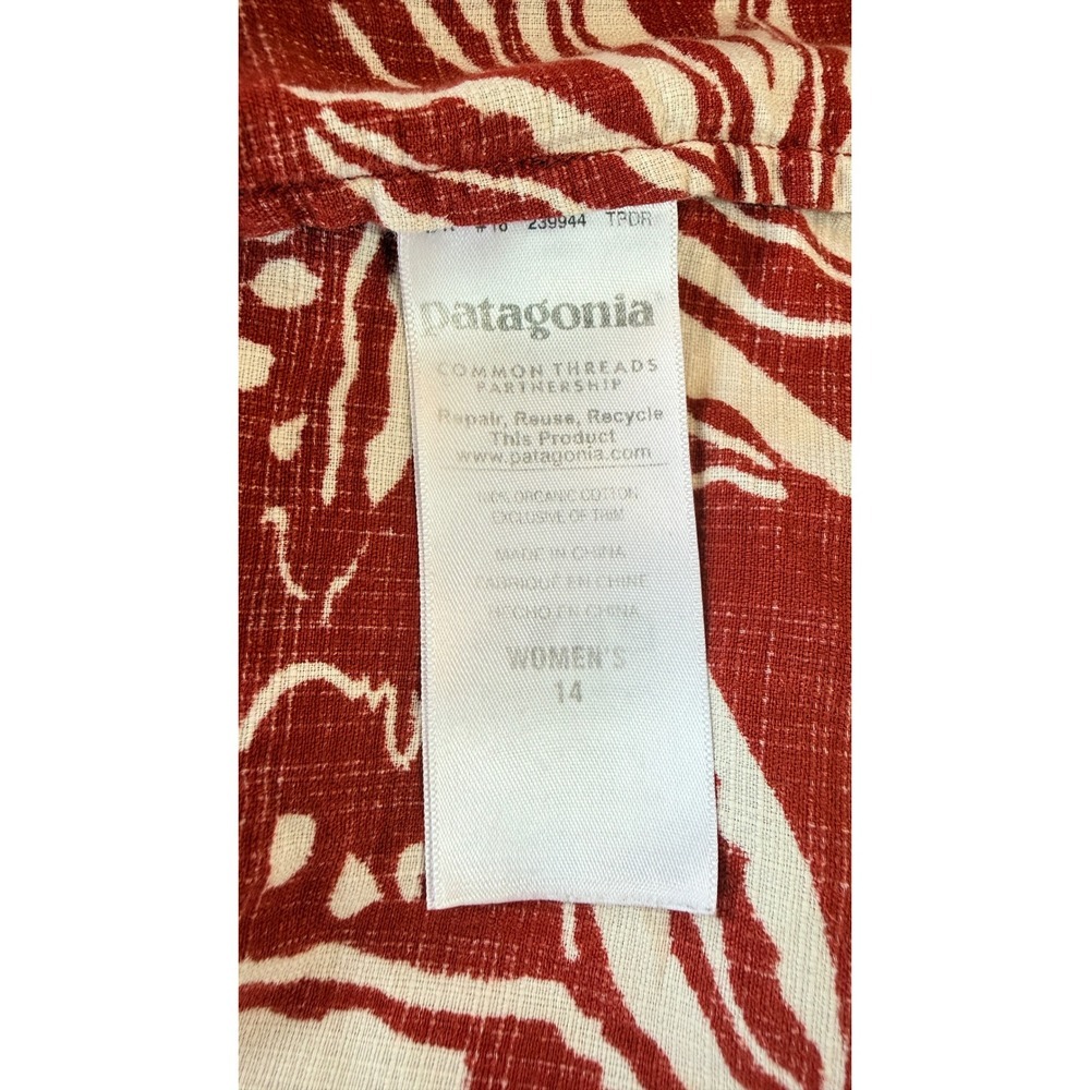 Patagonia Pataloha Dress 14 Floral Organic Cotton Tropical Coastal Pockets - Picture 4 of 11